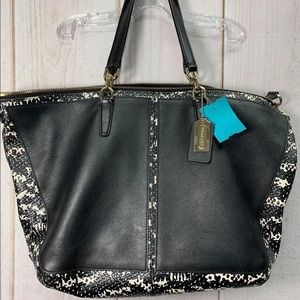 Coach Bleeker Cooper Satchel Black Python EUC